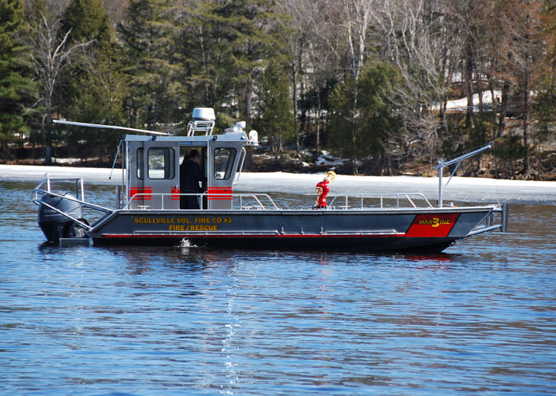 30' Aluminum Landing Craft marine firefighting vessel, ideal platform for protecting cottage properties and shoreline structures.