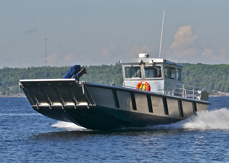 40' Heavy-duty Oil Spill Response Boat; Built with Welded Aluminum, Jet Propulsion and a Bullnose Landing Craft design.